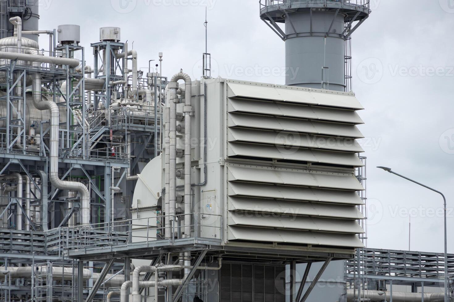 Gas Turbine Inlet Air Hole with Filter System. Large Air Filtration House for Combined Cycle Power Plant Heavy Industry. photo