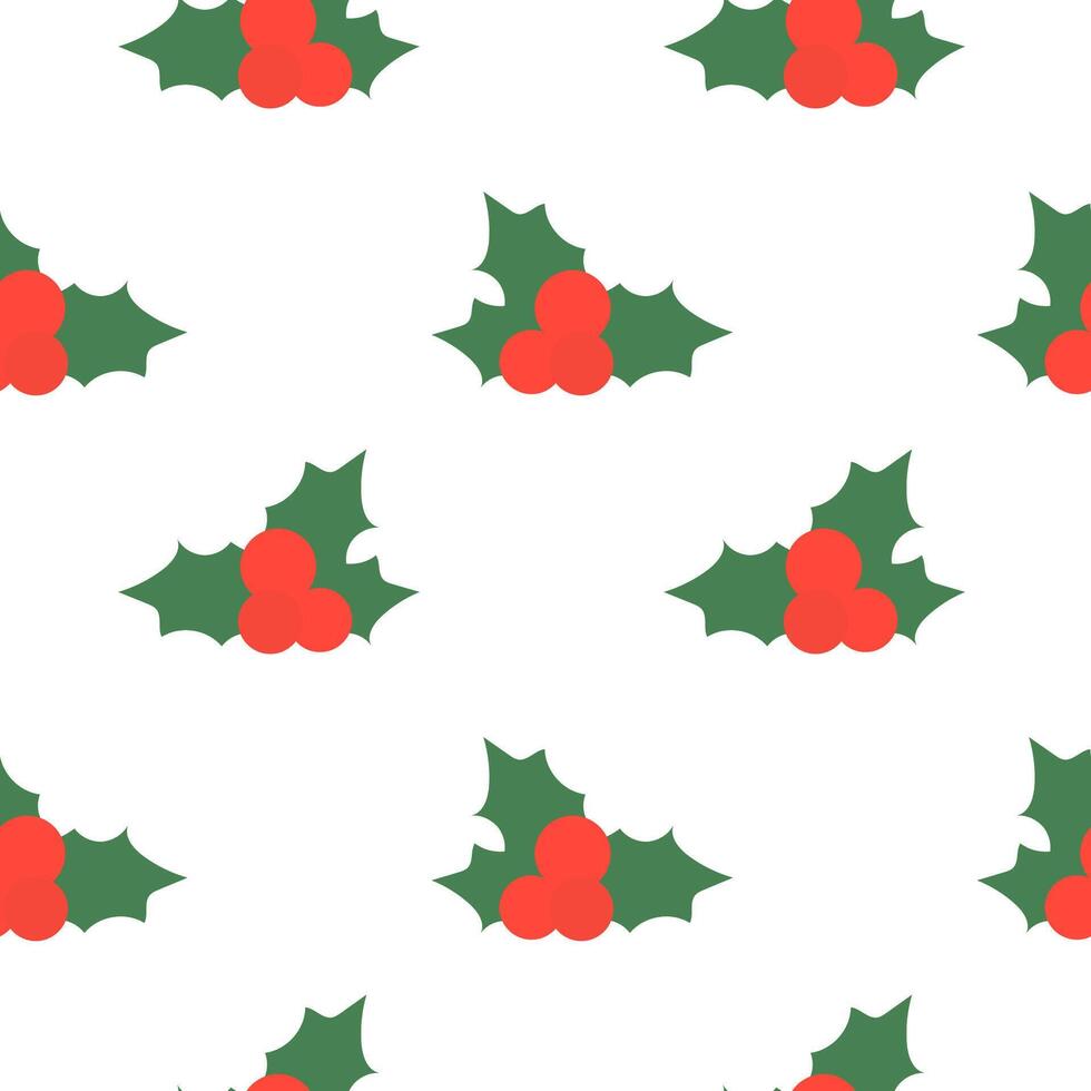 Seamless Pattern with Christmas mistletoe. flat illustration. vector