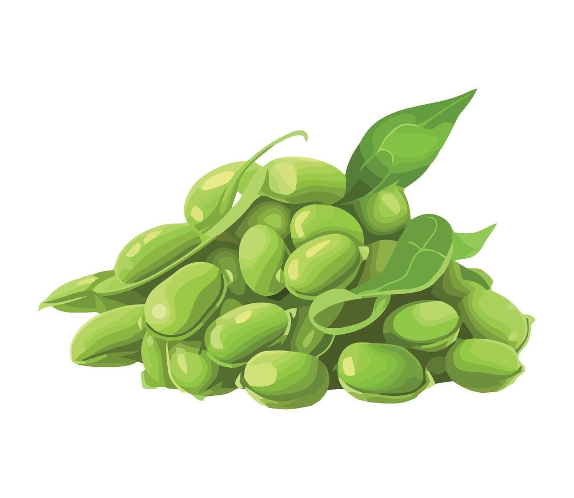 Ripe organic green peas, a healthy snack icon isolated vector