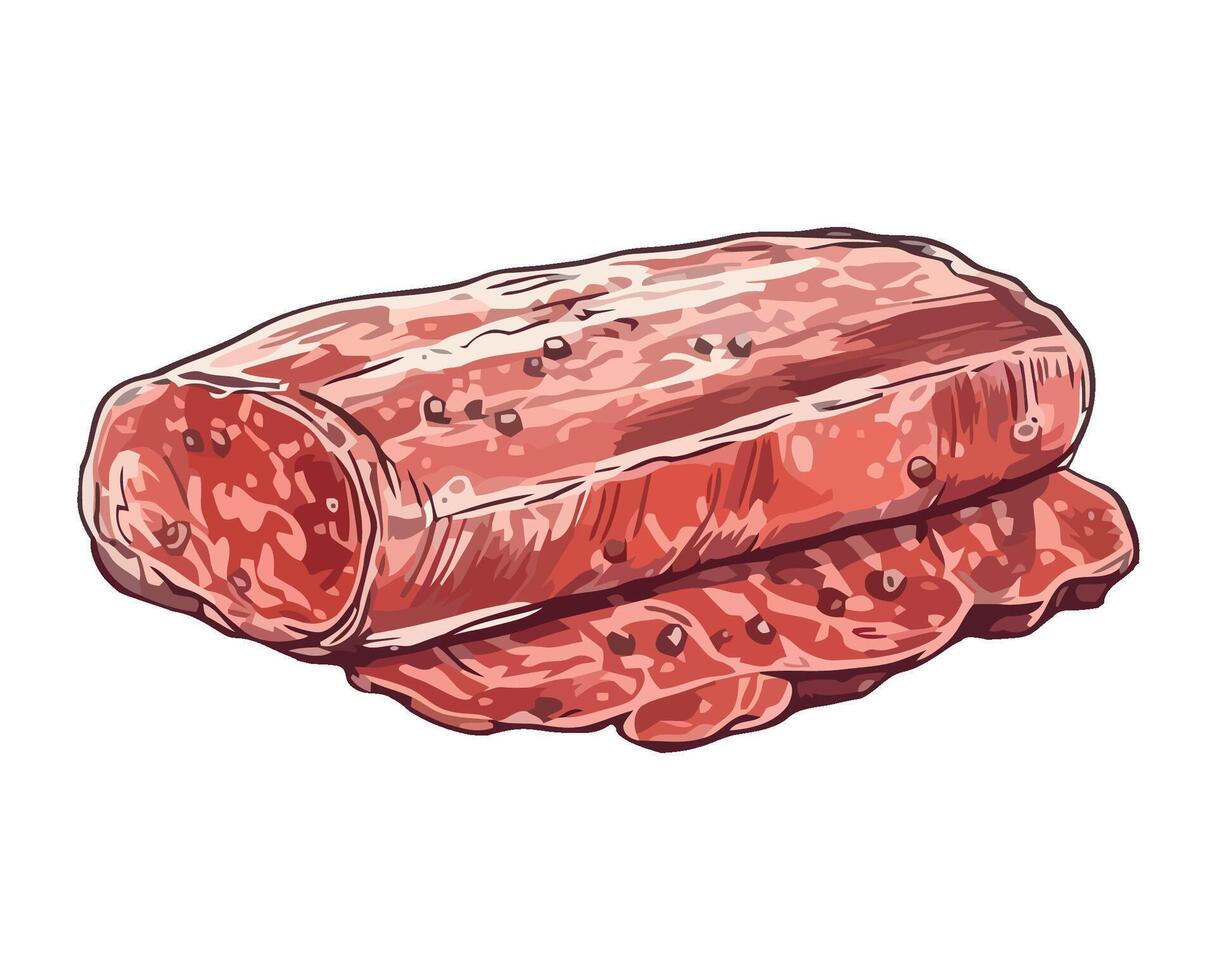 A gourmet pork fresh ingredients icon isolated vector