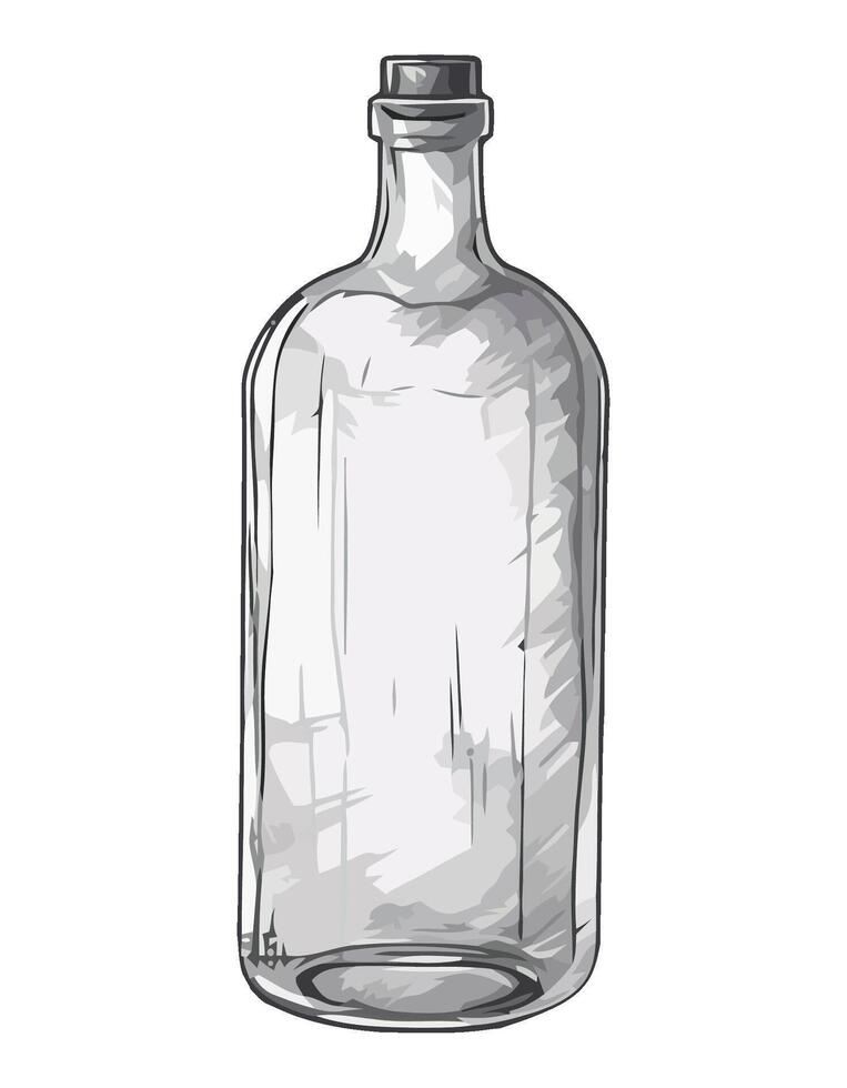 Transparent glass bottle holds fresh drink icon isolated vector