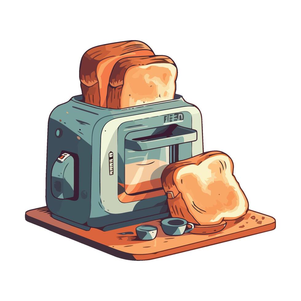 Toasted bread, freshness and healthy eating icon isolated vector