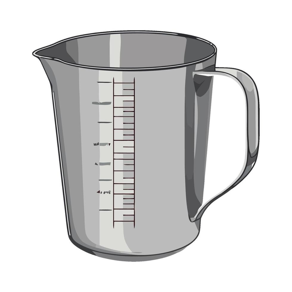 Transparent plastic measure mug icon isolated vector