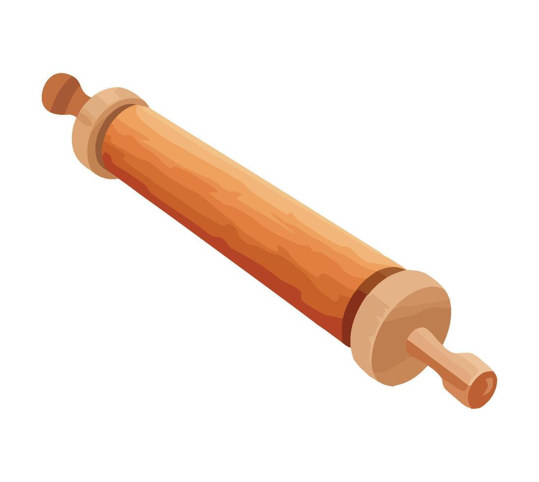 Rolling pin made of wood for baking icon isolated vector