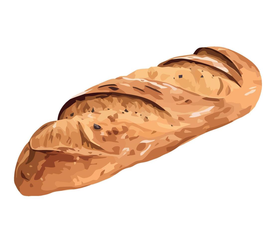 Freshly baked baguette, a French gourmet meal icon isolated vector