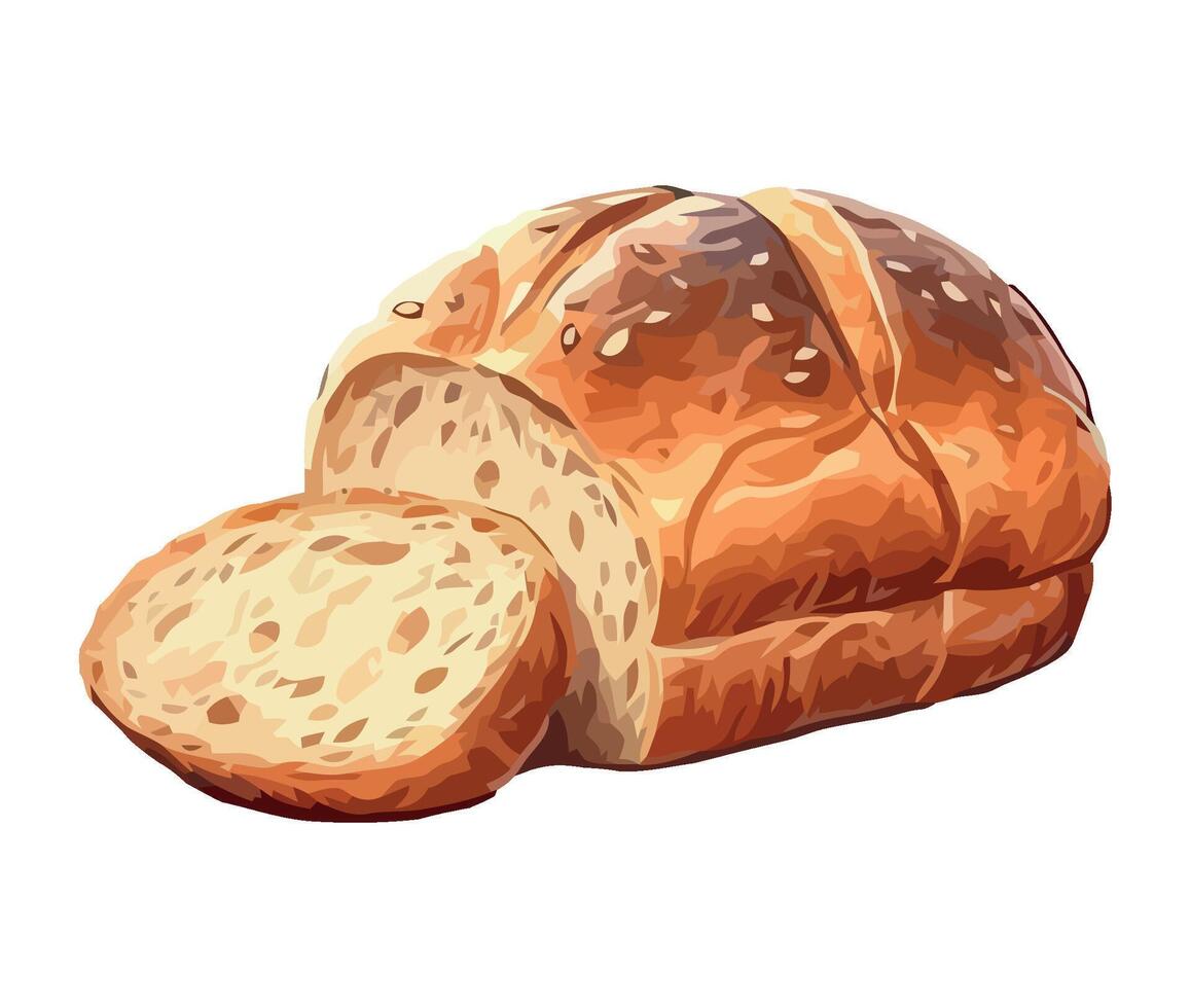 Freshly baked bread, a delicious meal icon isolated vector