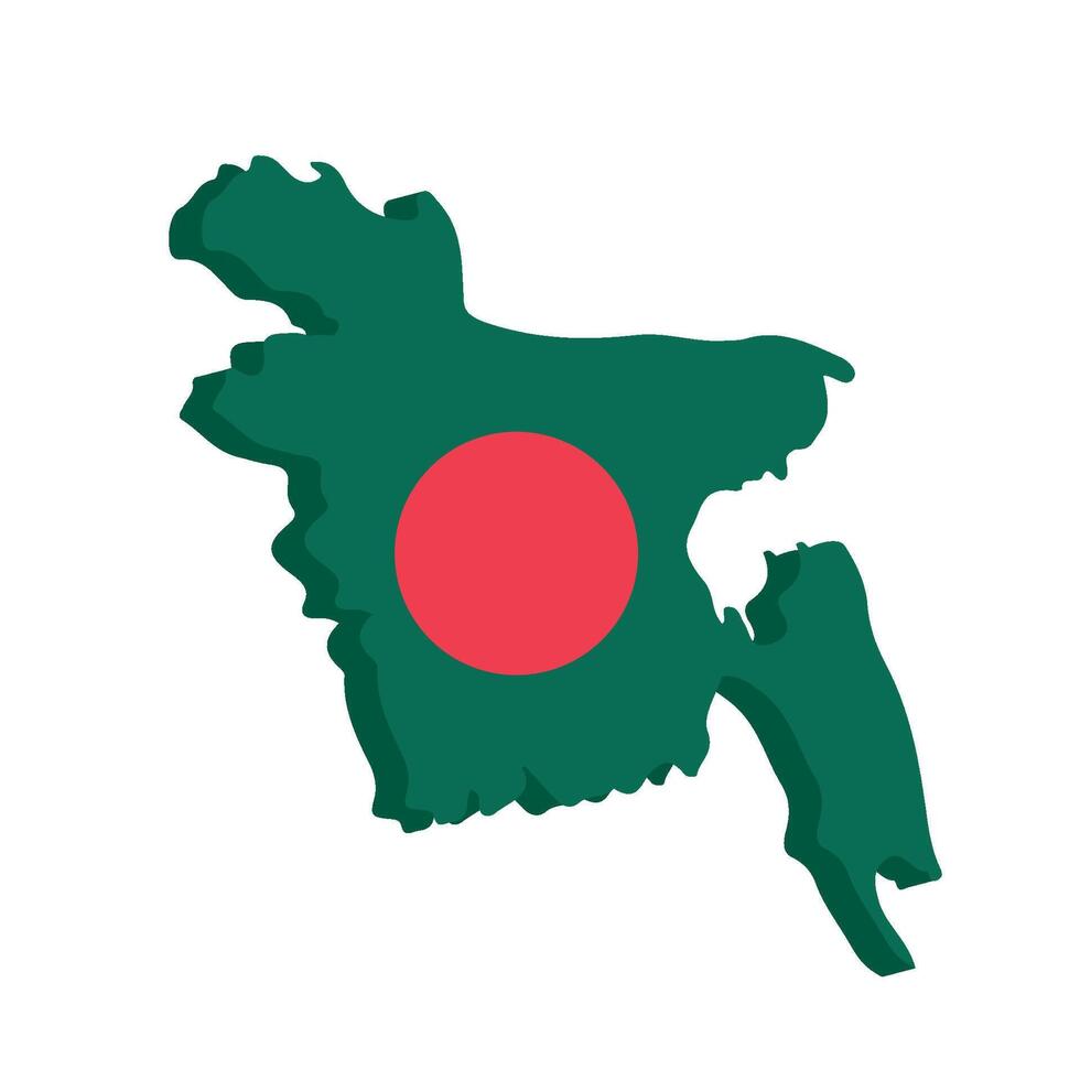 bangladesh independence day map isolated vector
