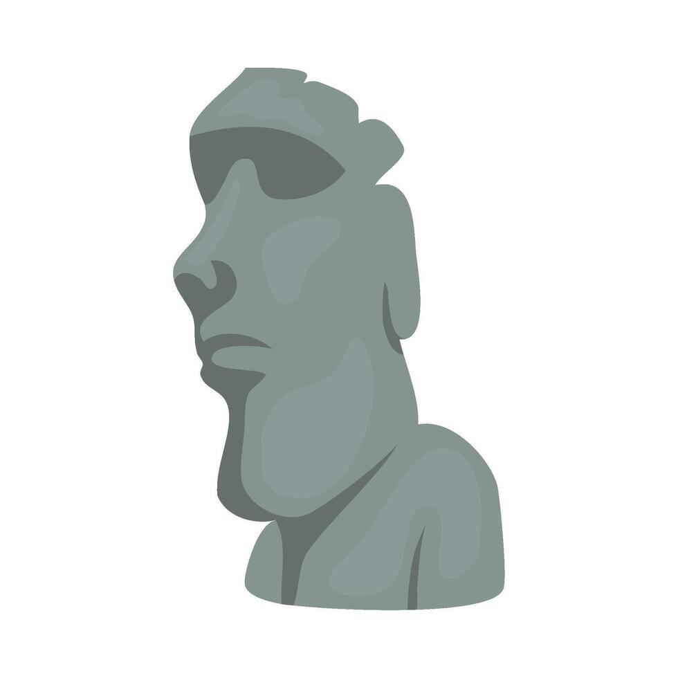 chilean moai face statue illustration isolated vector