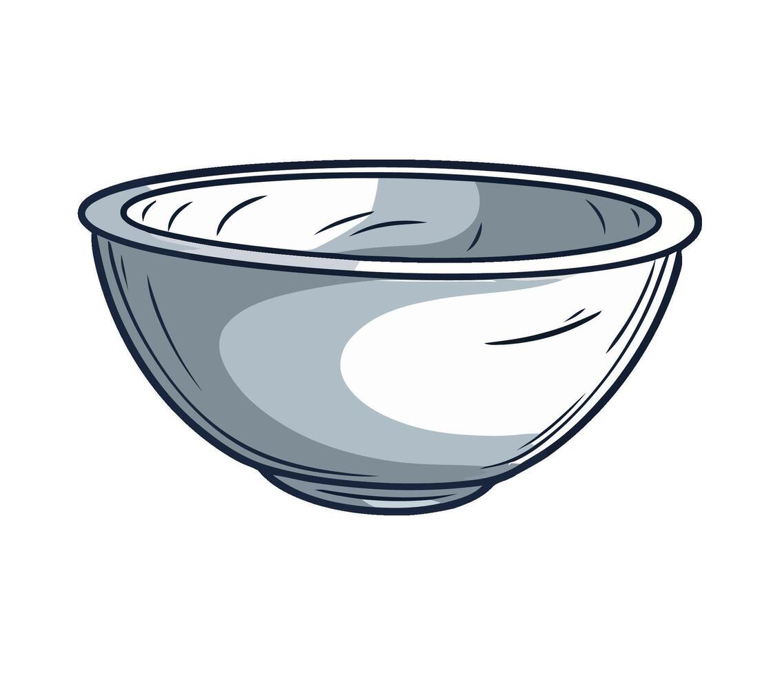 Gourmet crockery bowl illustration vector
