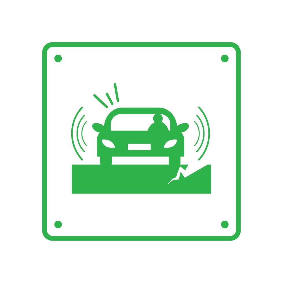 earthquake icon signal of risk when using the car vector