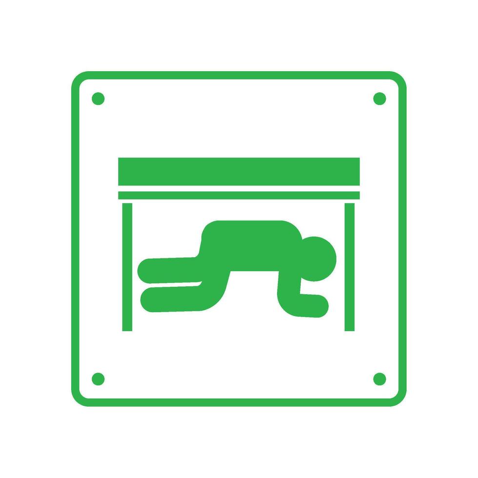 earthquake icon signal of crouch under a table vector