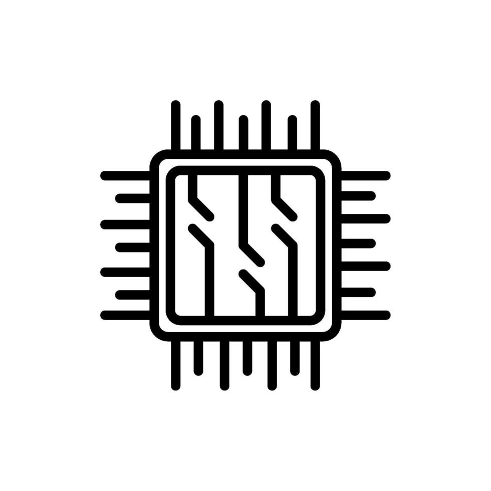 ai technology chip icon vector