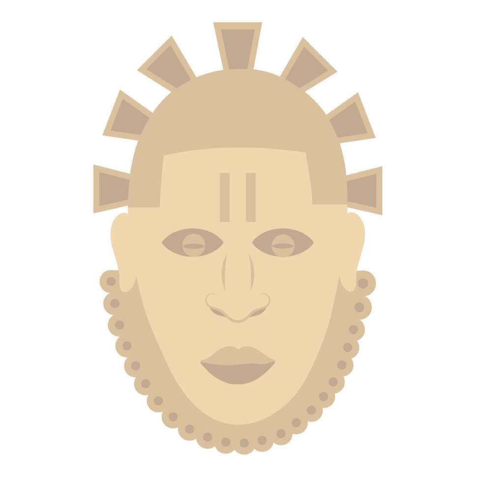 nigerian mask of white color vector