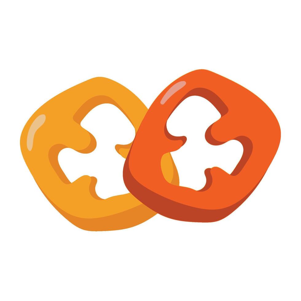 haf jalapenos orange and yellow icon vector