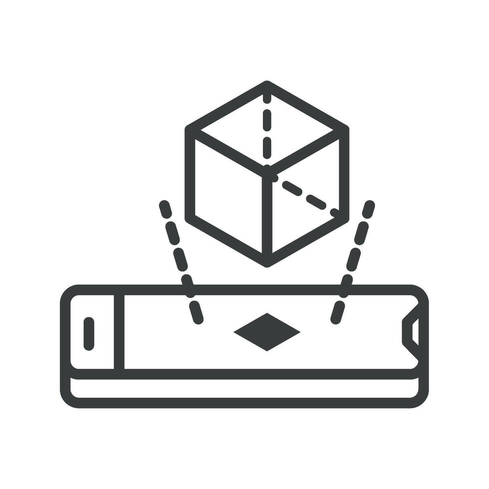 virtual reality smartphone with cube icon vector