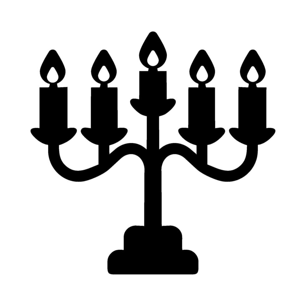 chandelier with candles silhouette icon vector