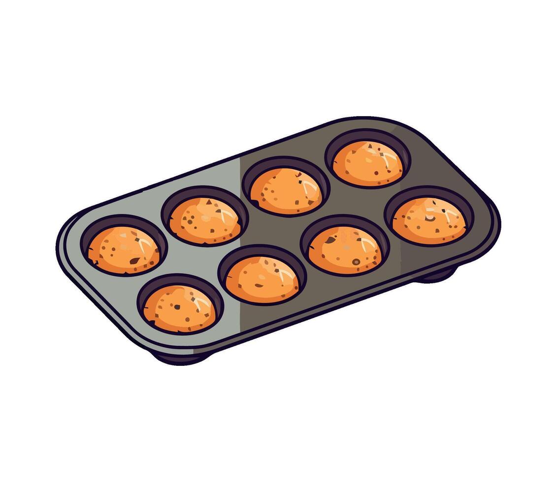 Fresh cupcakes icon, healthy eating symbol vector