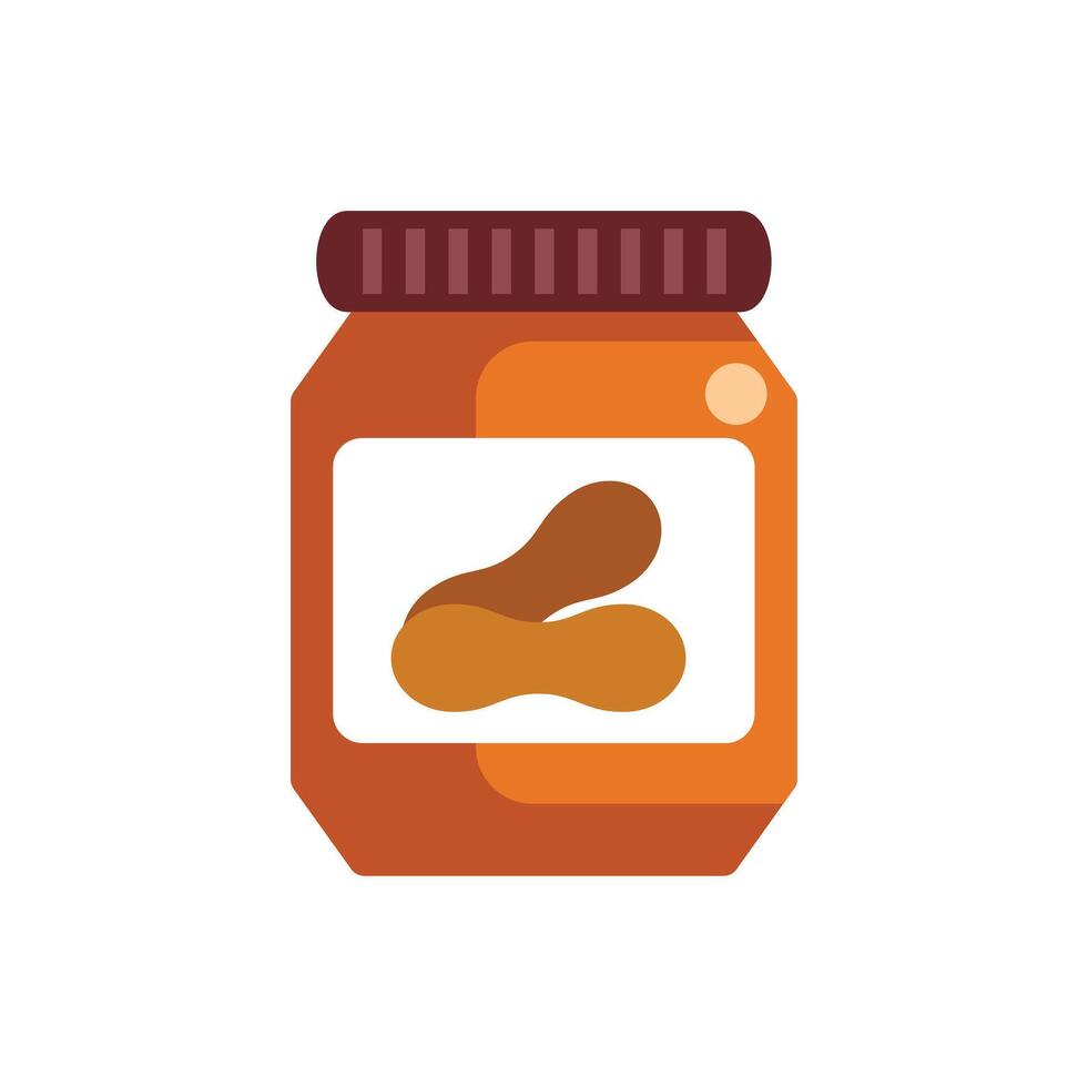 Peanut butter jar showing two peanuts on label vector