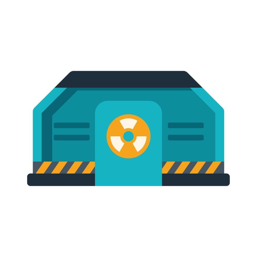 Nuclear power plant building showing radioactive hazard warning symbol vector