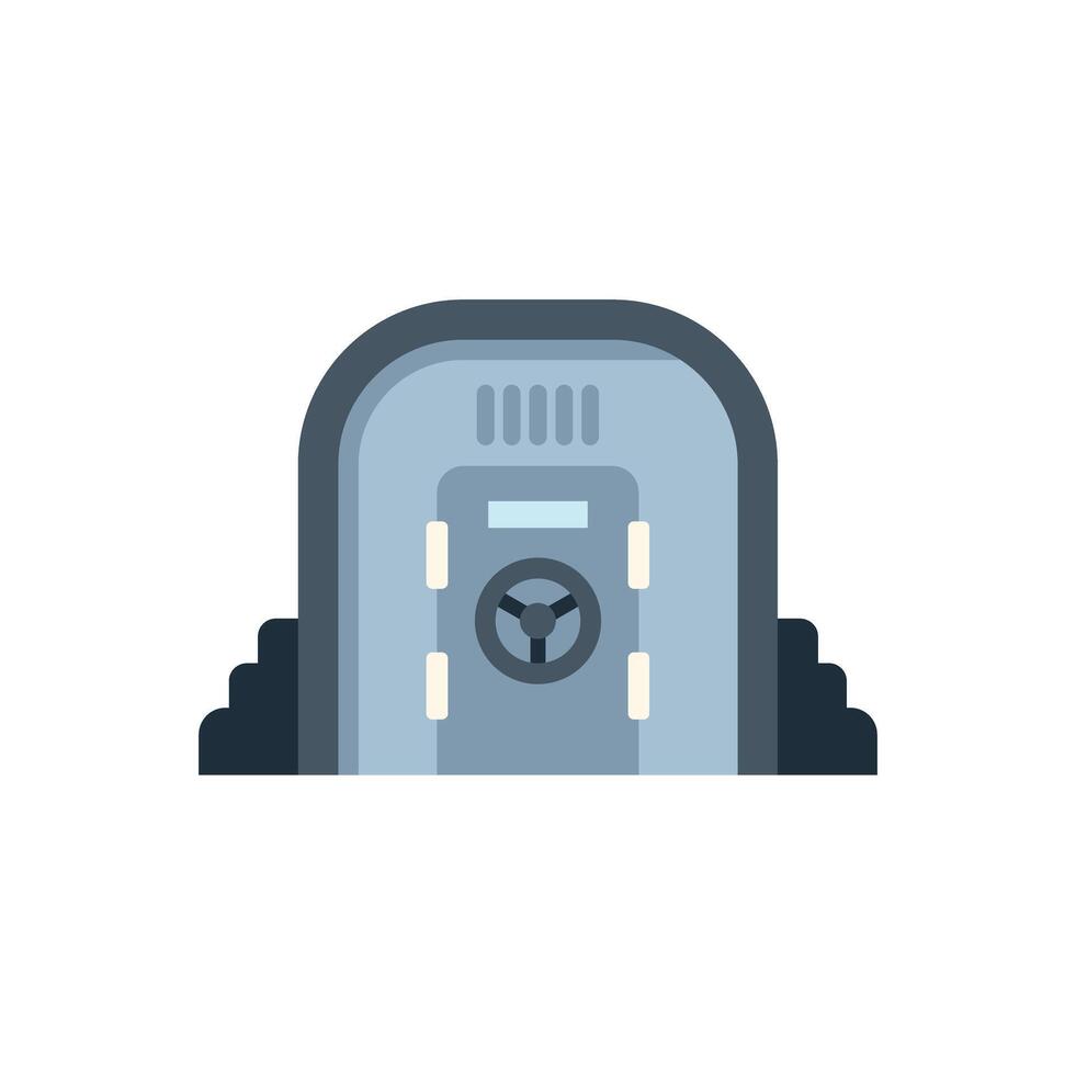 Big safe door protecting valuables in bank vault vector