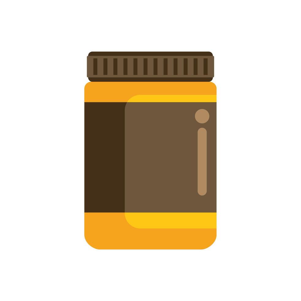 Closed plastic jar with screw cap containing food product vector