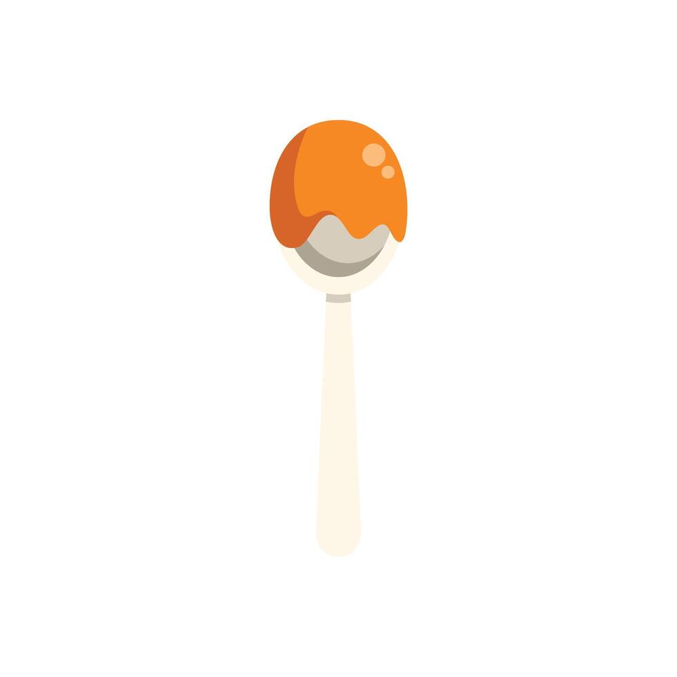 Spoon holding delicious orange colored sweet candy vector