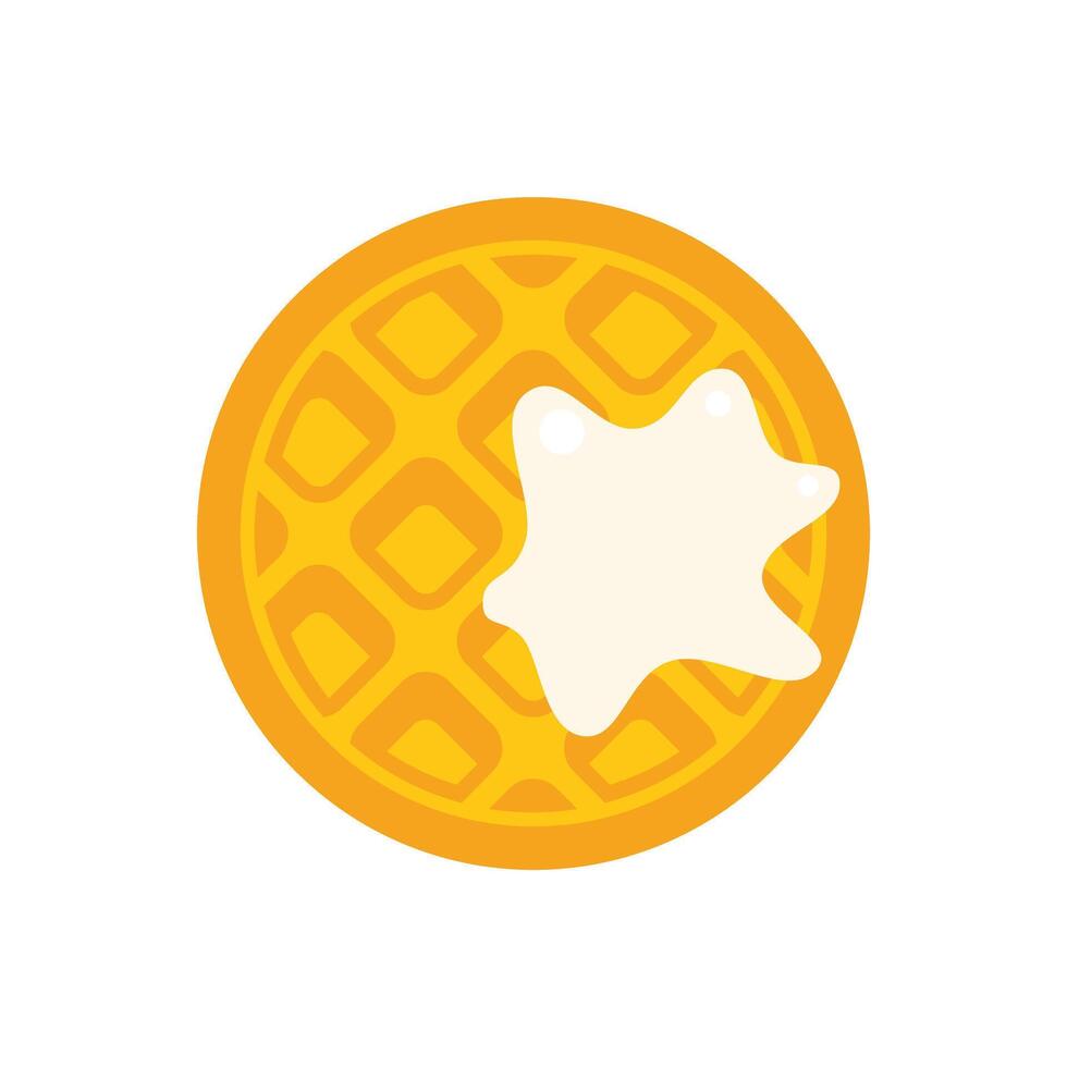 Round waffle with melting butter on top illustration vector