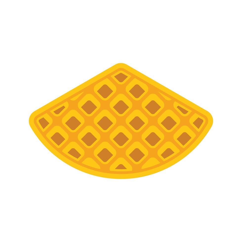Half circle waffle is isolated on a white background vector