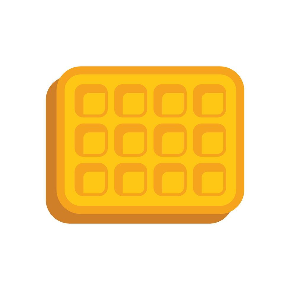 Delicious square waffle with syrup appearing golden brown vector