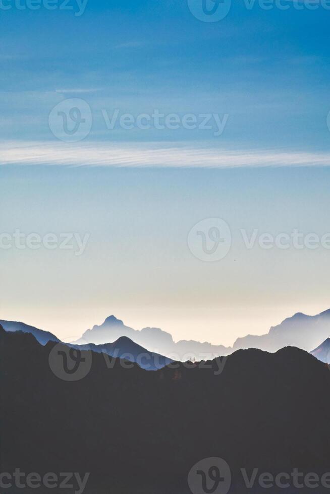 Vertical panorama of abstract mountains photo