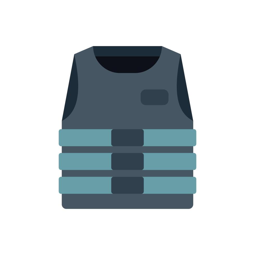 Bulletproof vest offering protection and security in flat style vector