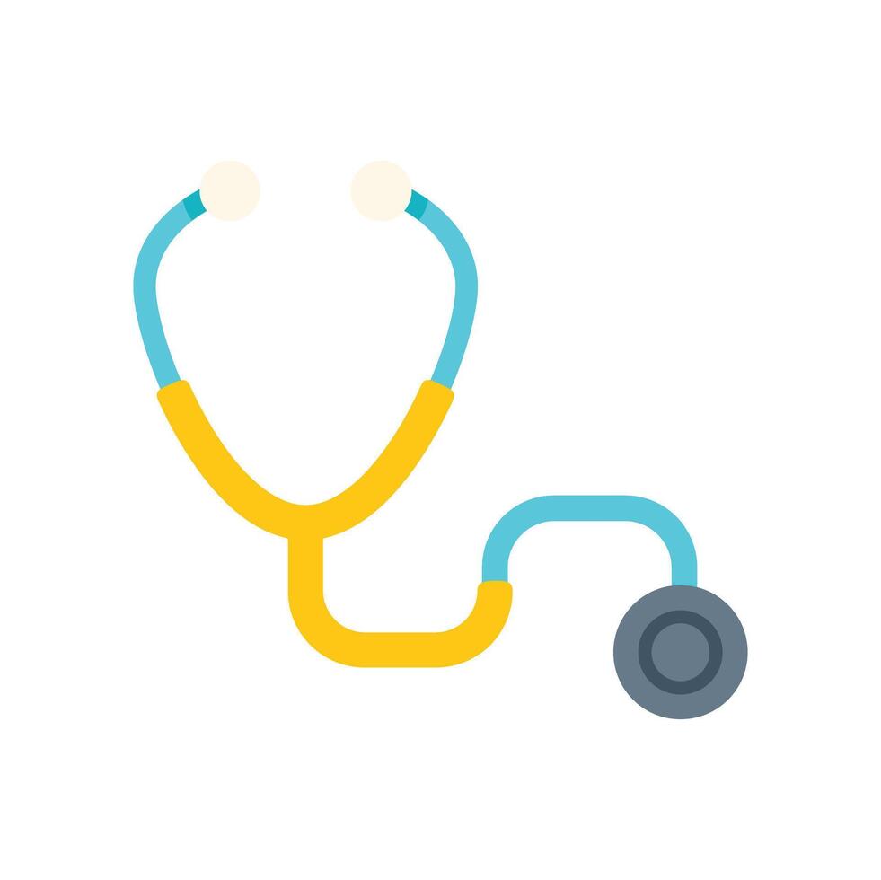 Yellow stethoscope laying isolated on white background vector
