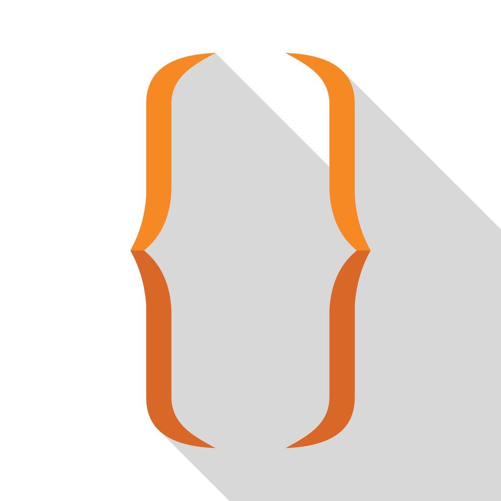 Curly brackets symbol representing coding and programming vector