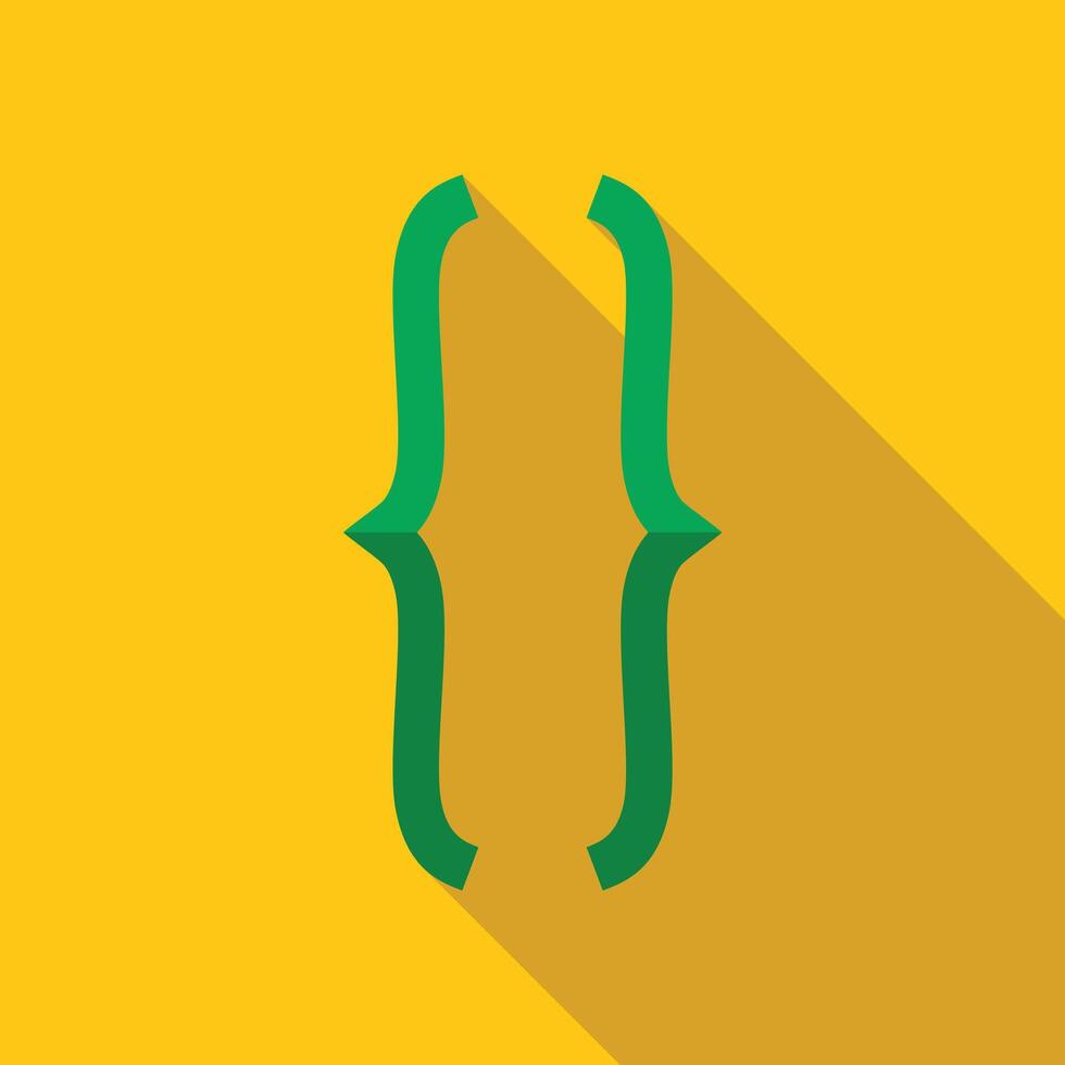 Curly brackets programming code syntax symbol on yellow background ...