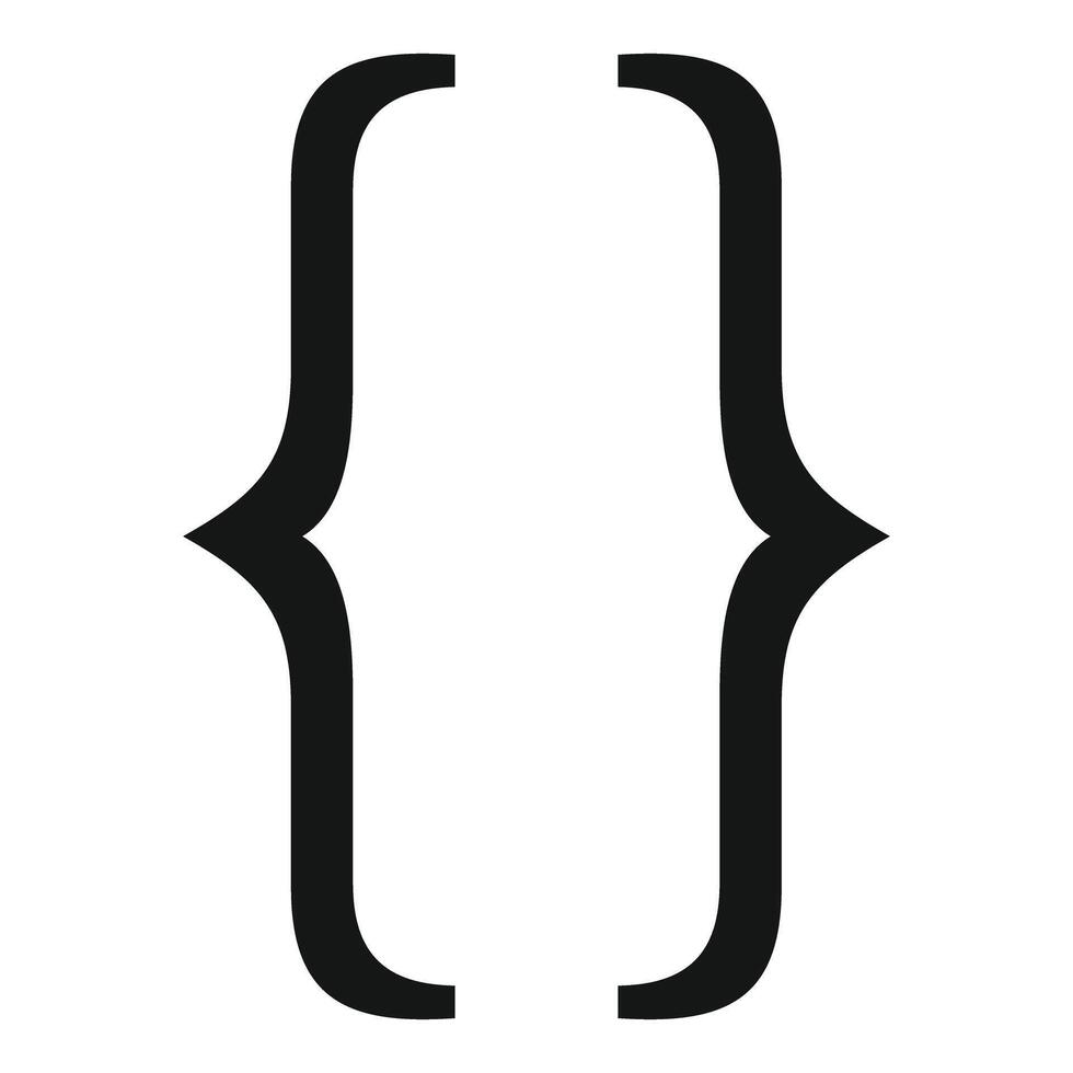 Curly brackets representing programming and coding vector