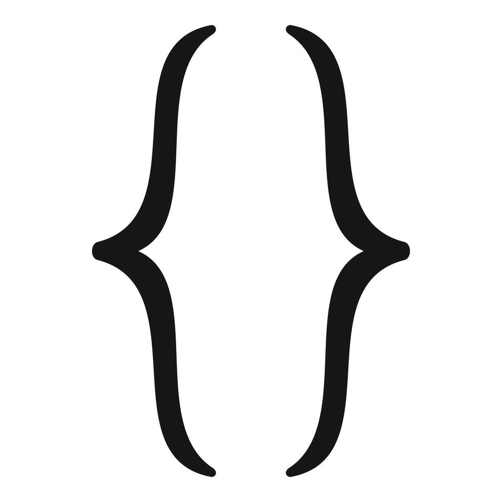 Curly brackets representing programming and coding vector