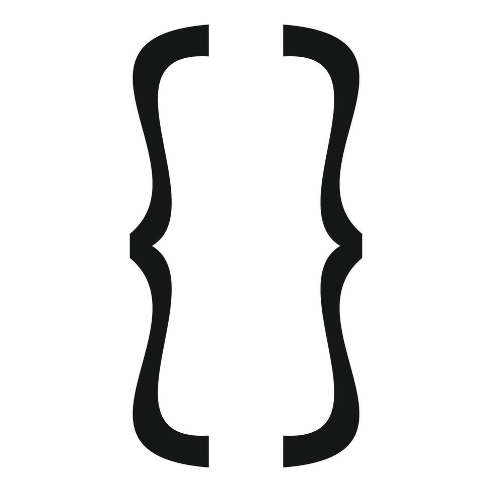 Curly brackets representing code block or set notation vector