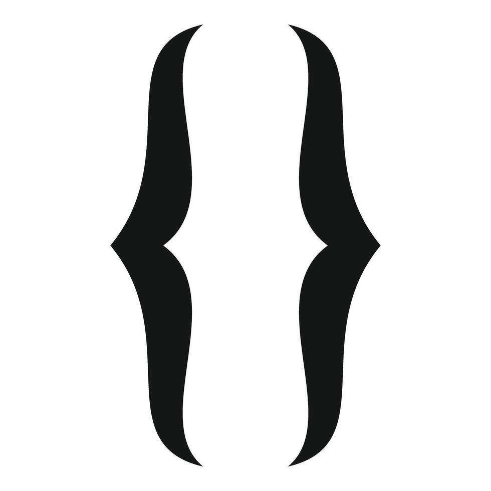 Curly braces showing programming code symbol vector