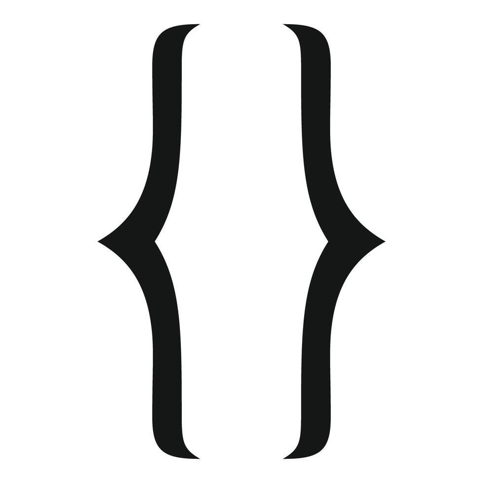Curly brackets symbol representing code block in programming vector