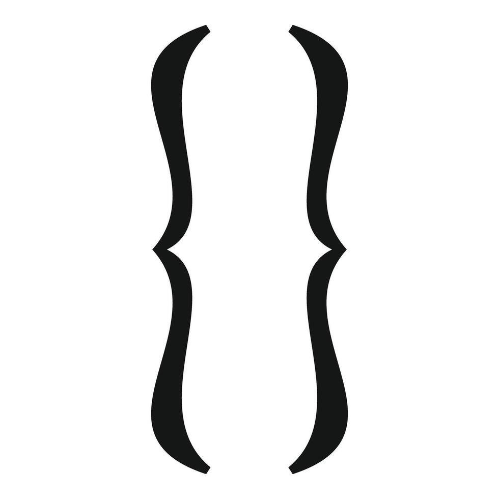 Curly braces showing programming language syntax vector