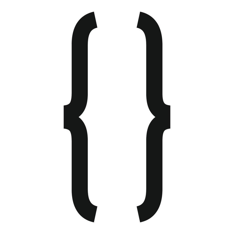 Curly brackets representing code block in programming vector