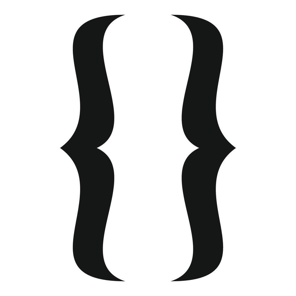 Curly braces showing programming code snippet vector