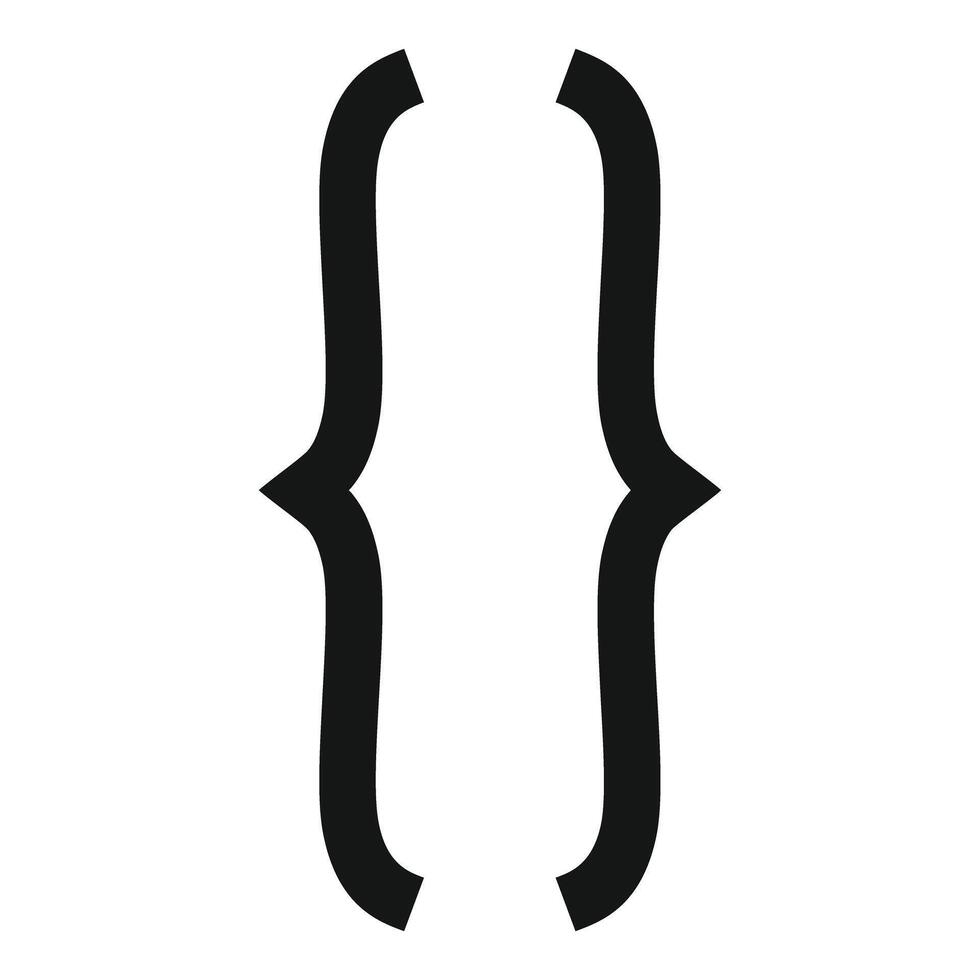 Curly brackets representing code block in programming vector