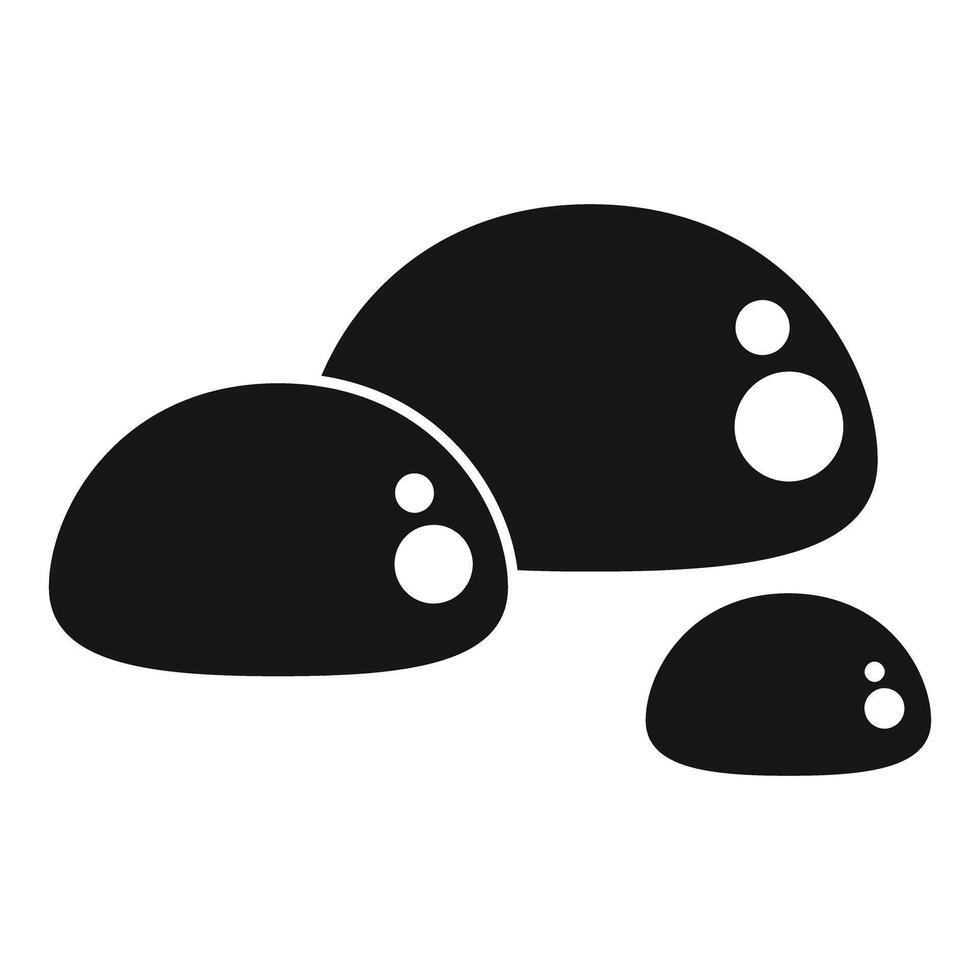 Three black slime bubbles floating together vector