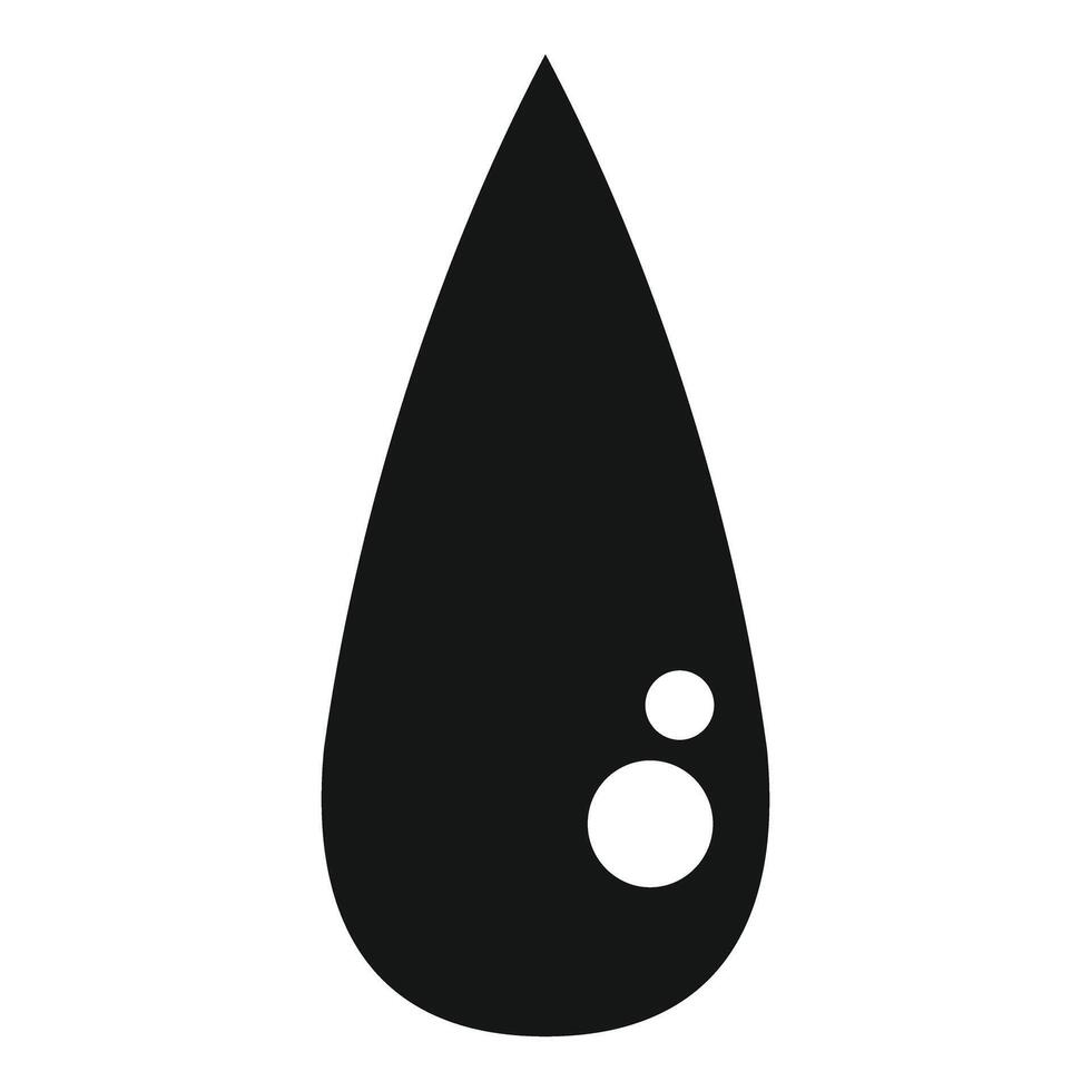 Black drop of crude oil falling down with bubbles vector