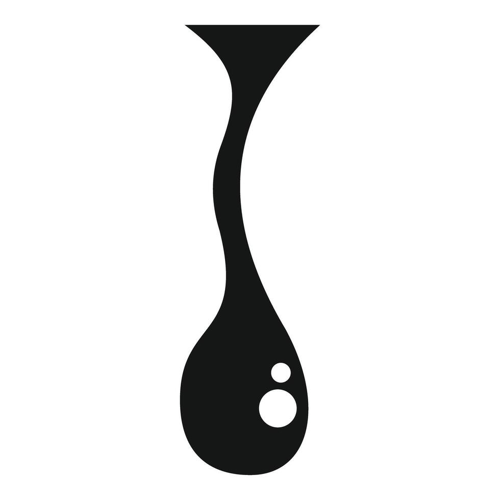 Black thick drop falling down and forming a bulb vector