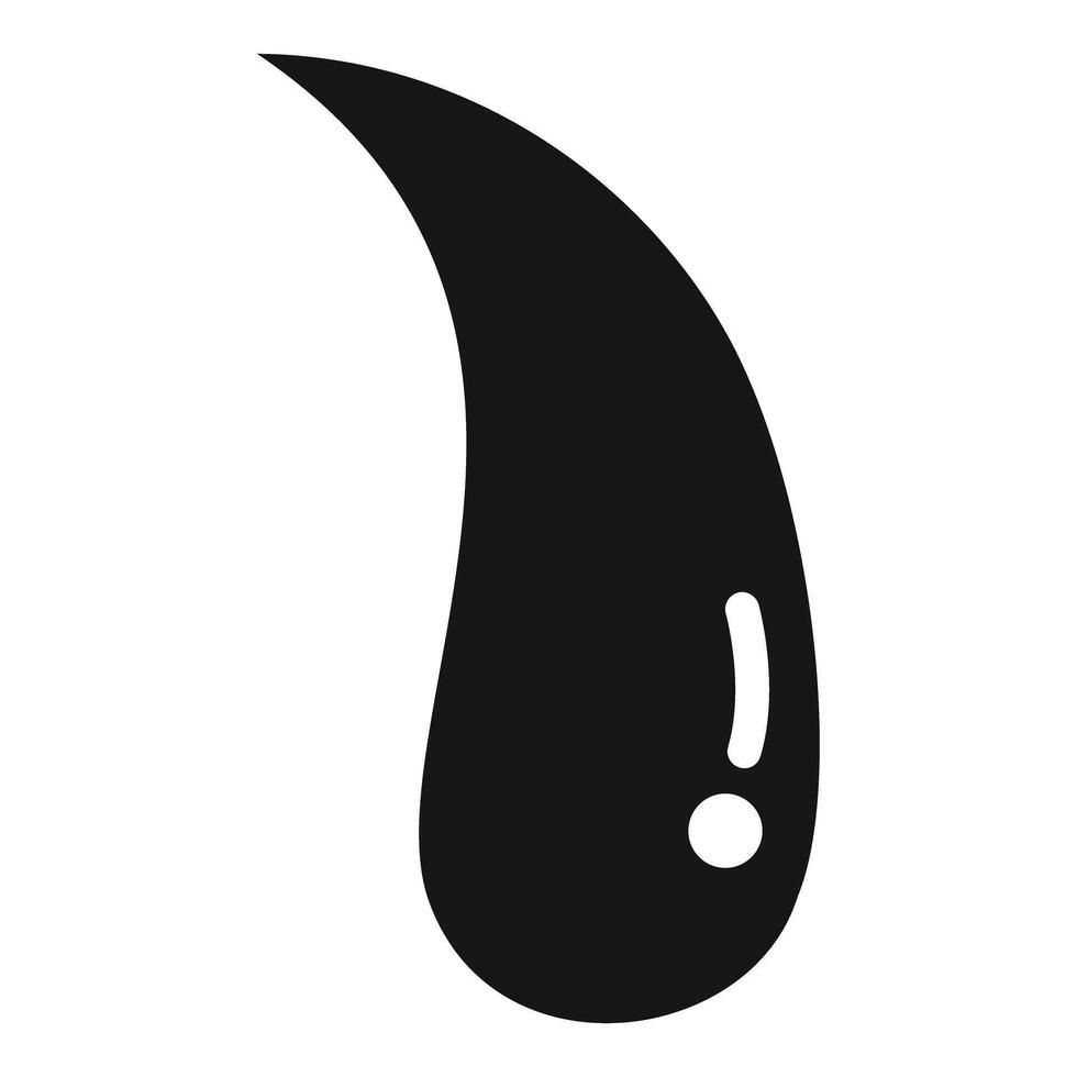 Black drop of liquid dripping downward vector