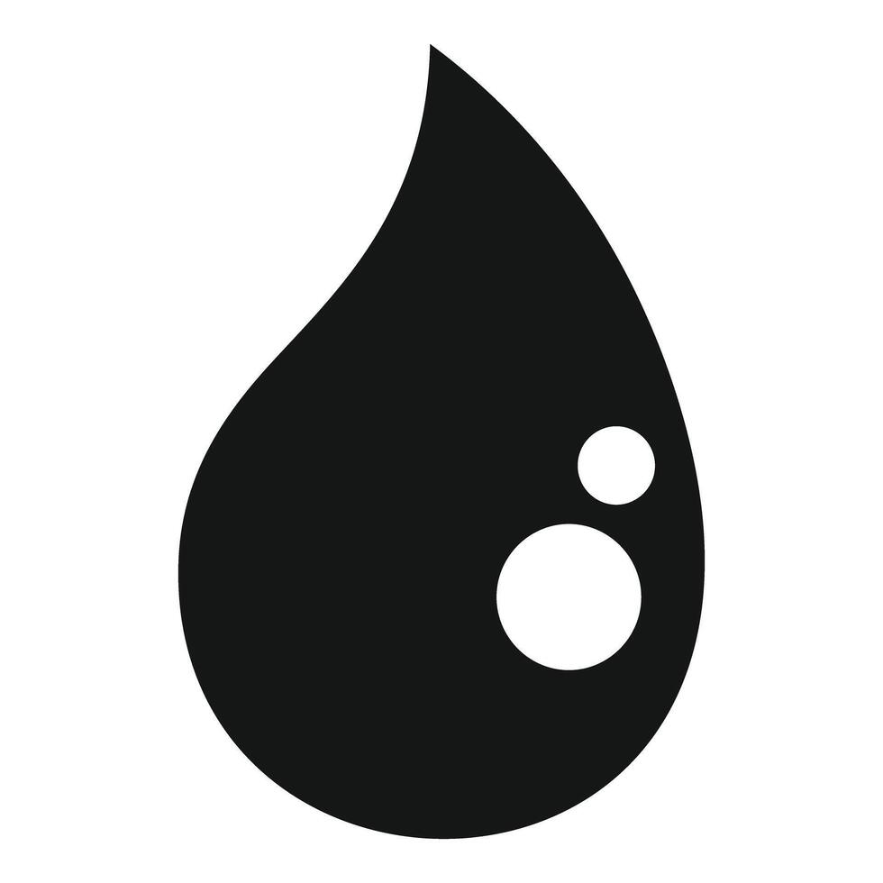 Black drop with bubbles representing water or blood icon vector