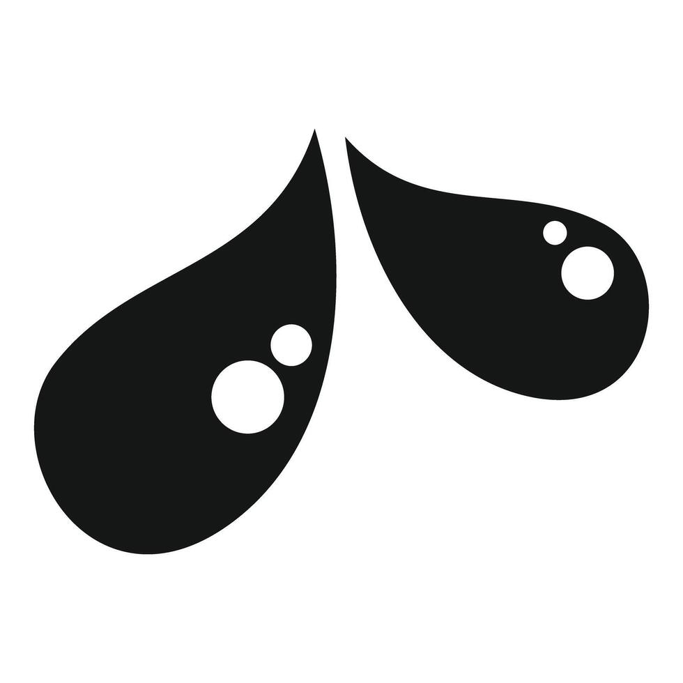 Two black drops falling with bubbles on white background vector