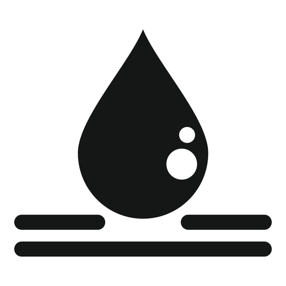 Waterproof material repelling water droplet with bubbles vector